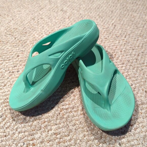 Oofos OOriginal Sandals Flip Flops Mens 3 Womens 5 Seafoam Green Recovery - Picture 1 of 7